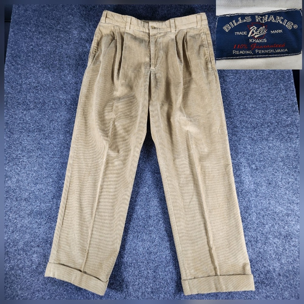 Bills‎ Khakis Corduroy Pants Mens 35x30 Brown Classic Fit USA Made Preppy